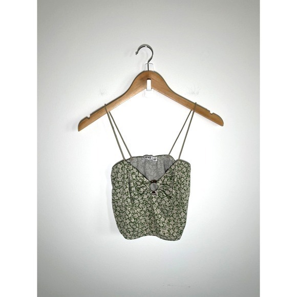 Love Tops - Babydoll Y2K Forest Fairy Festival Going Out Eyelet Floral Womens Top Green L